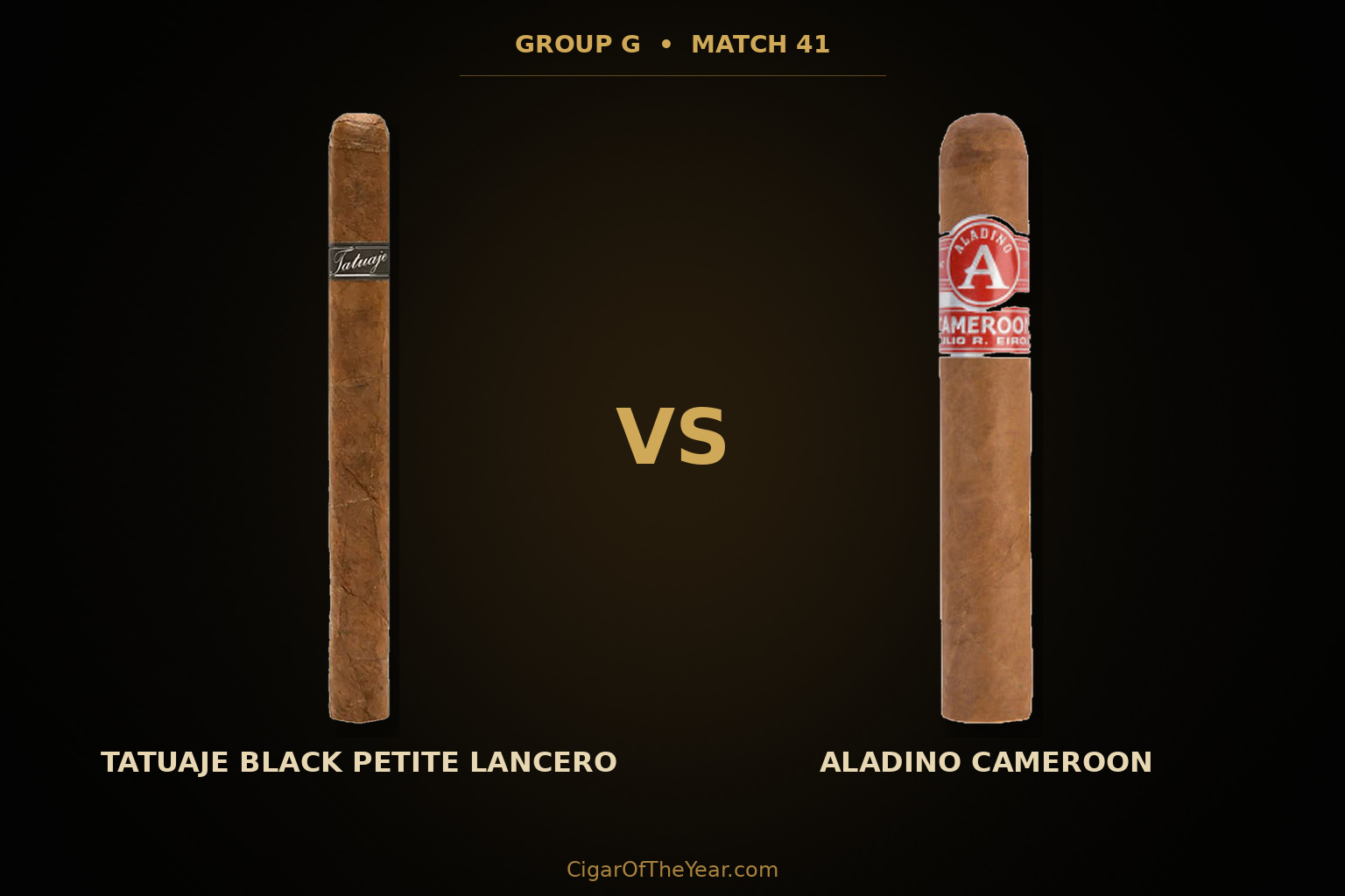 Tatuaje Black Petite Lancero vs Aladino Cameroon in Match M41