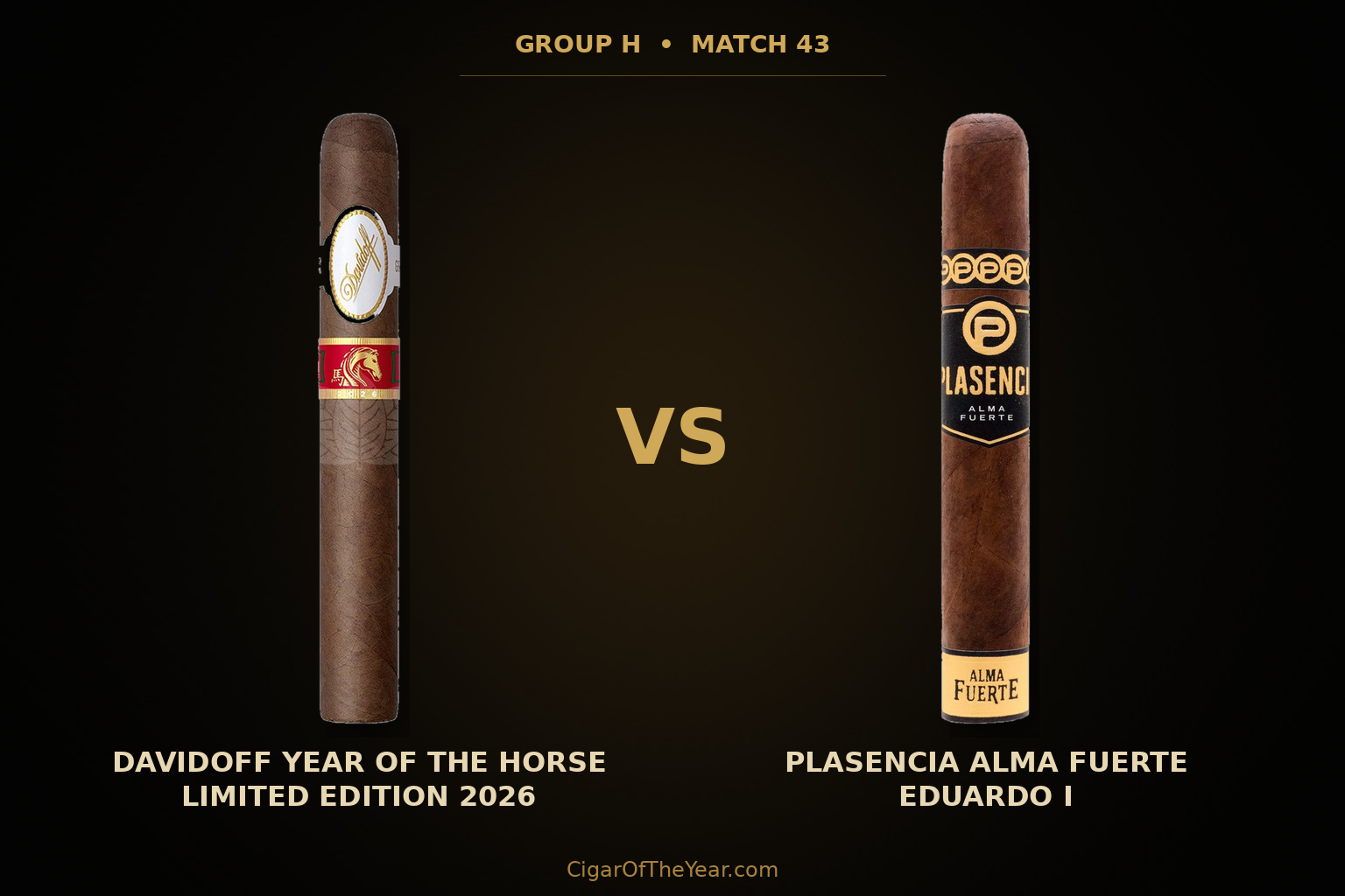 Davidoff Year of the Horse Limited Edition 2026 vs Plasencia Alma Fuerte Eduardo I in Match M43