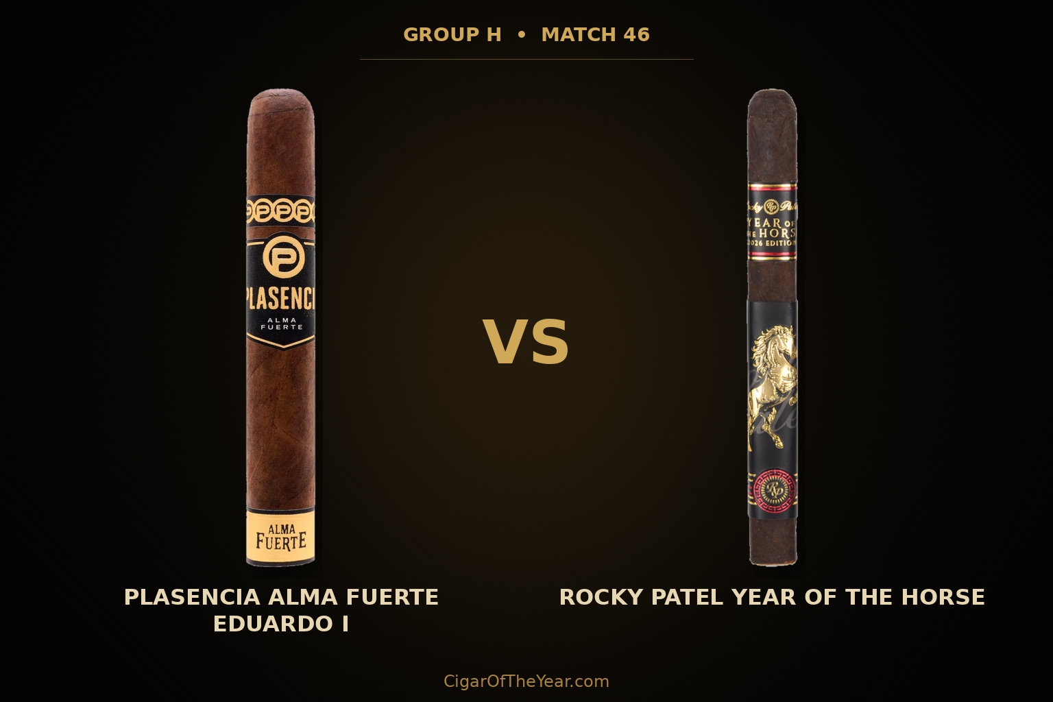 Plasencia Alma Fuerte Eduardo I vs Rocky Patel Year of the Horse in Match M46