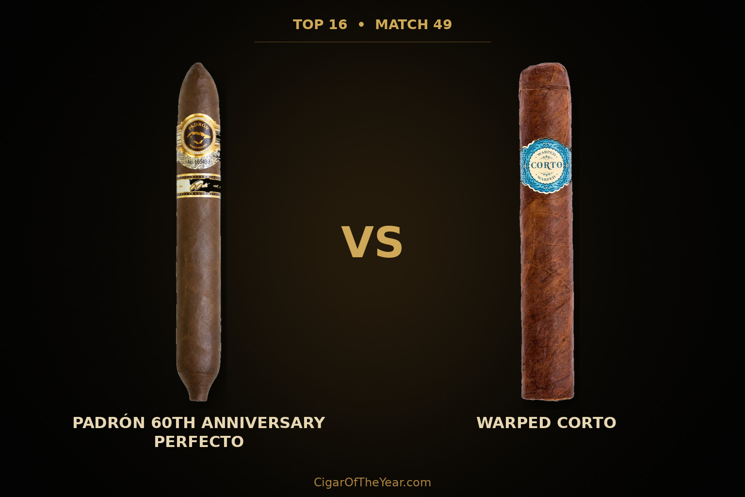 Padrón 60th Anniversary Perfecto vs Warped Corto in Match M49
