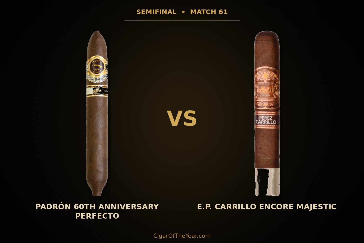 Padrón 60th Anniversary Perfecto vs E.P. Carrillo Encore Majestic in Match M61