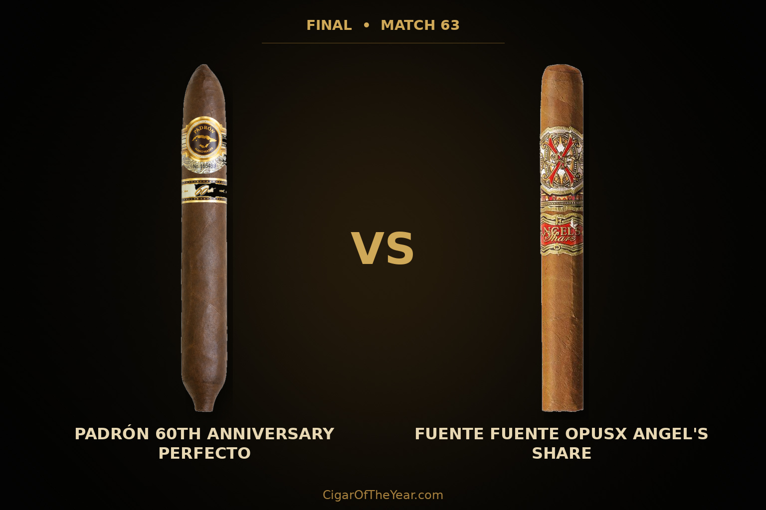 Padrón 60th Anniversary Perfecto vs Fuente Fuente OpusX Angel's Share in Match M63